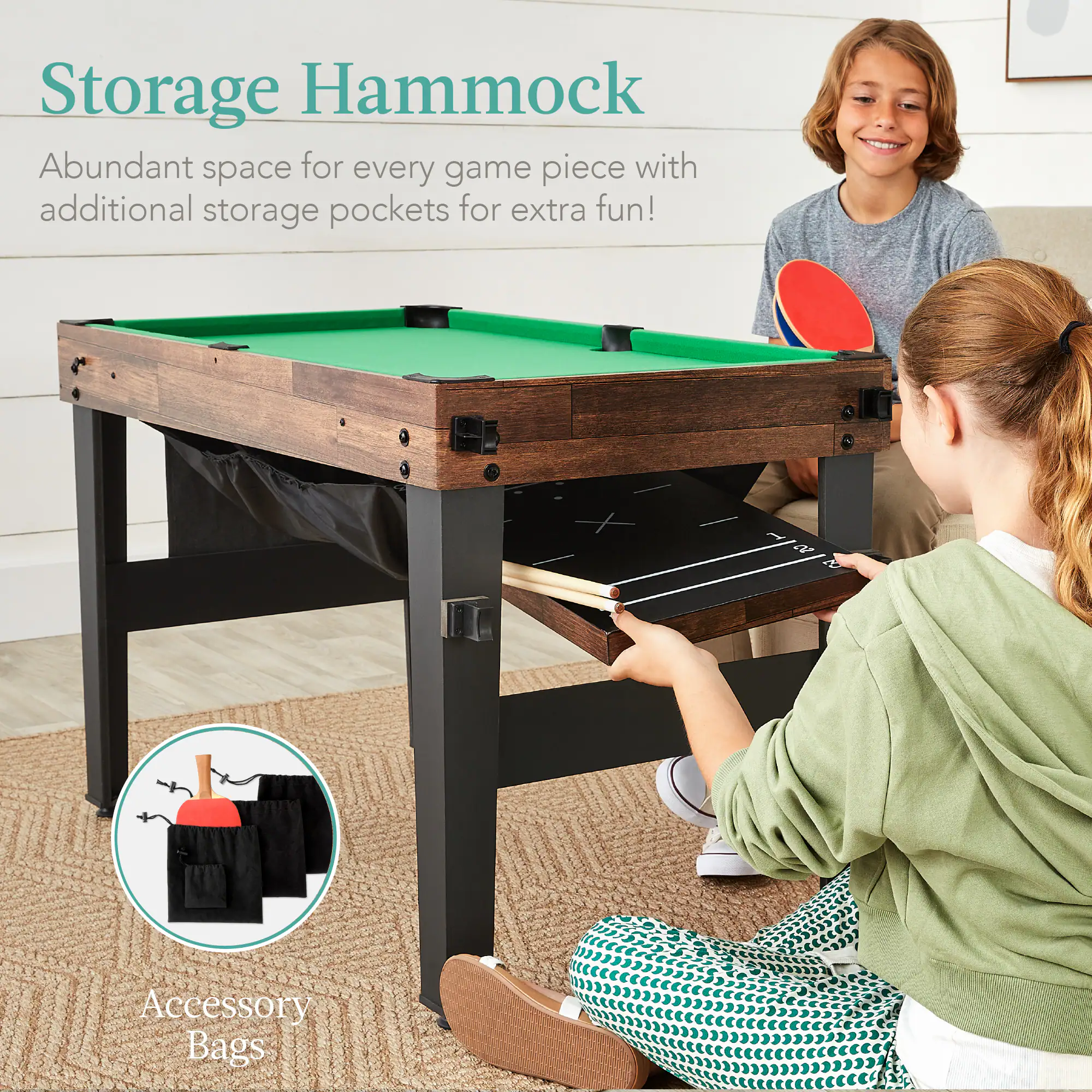 Storage Hammock

Abundant space for every game piece with additional storage pockets for extra fun!

Accessory Bags