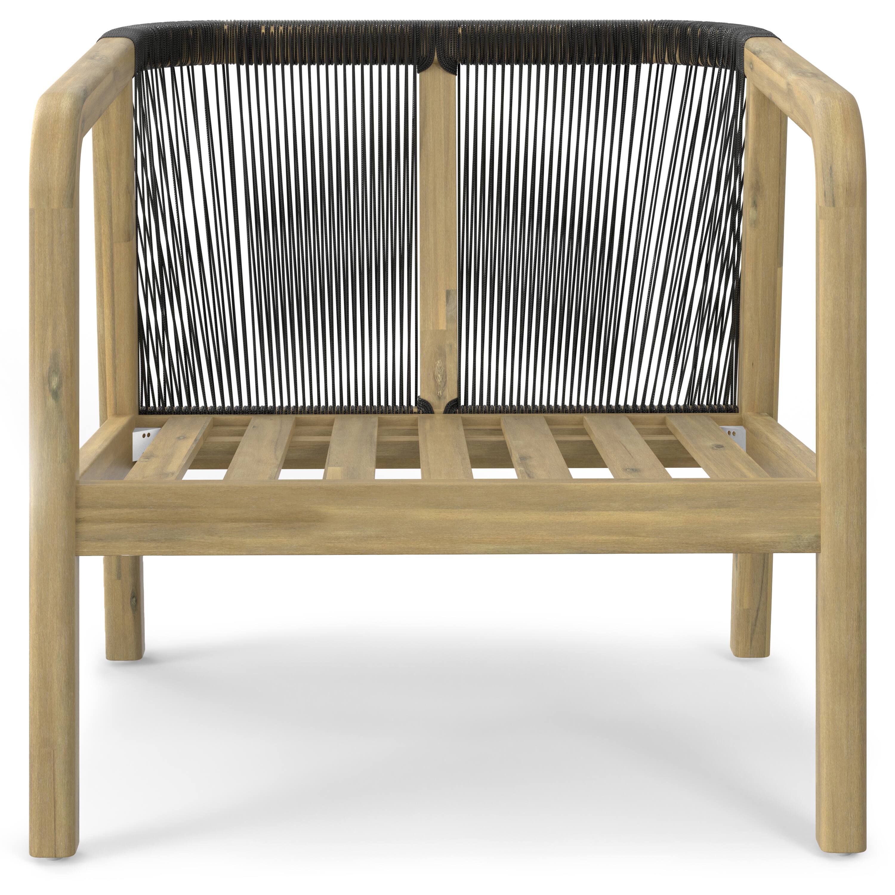 Alt View 5. Simpli Home - Palmetto SOLID ACACIA WOOD 29 inch Contemporary Outdoor Conversation Chair (Set of 2) Fully Assembled - Stone Grey.