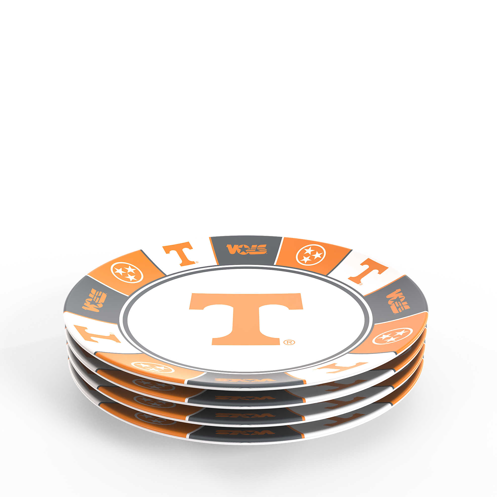Front. Tervis - Tennessee Volunteers Four-Piece Melamine Dinner Plate Set - Multicolor.