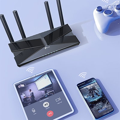 Alt View 2. TP-Link - TP-LINK Archer AX3000 Dual Band MU-MIMO Gaming Router, Black (ARCHER AX3000) - Black.