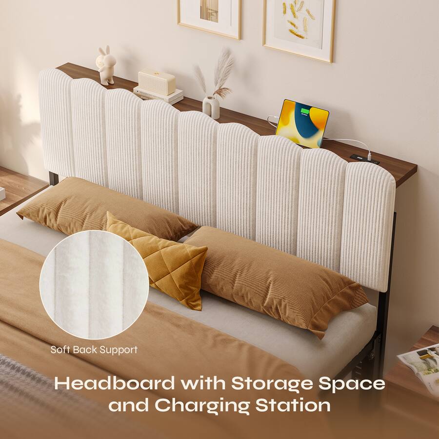 Pinmoco Metal Upholstered Headboard Height Adjustable Headboard with ...