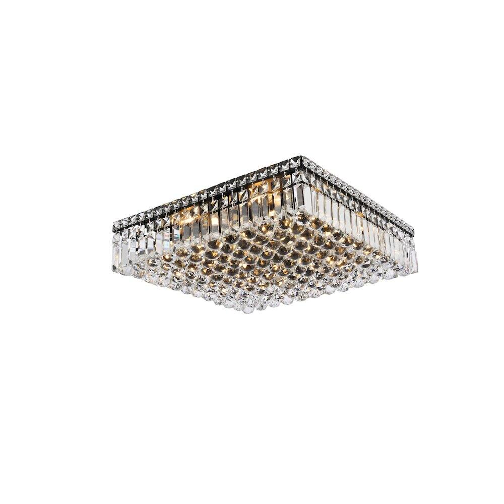 Alt View 3. Elegant Lighting - Maxime 20 Inch Black Flush Mount - Black And Clear.
