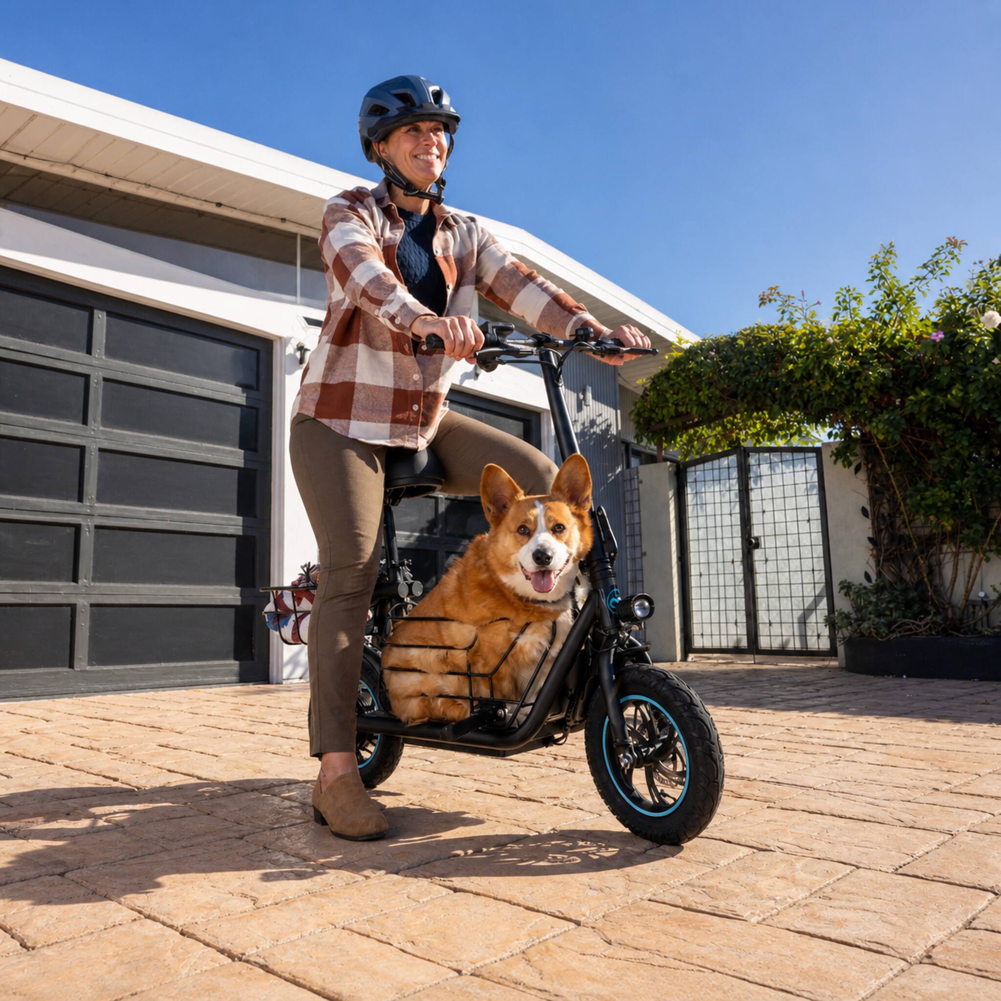 Alt View 1. MIHOVER - 550W Electric Scooter with Seat for Adults, 18.6MPH, 12-Inch Tires, 36V 7.8Ah Battery, Detachable Baskets, UL Certified - Black.
