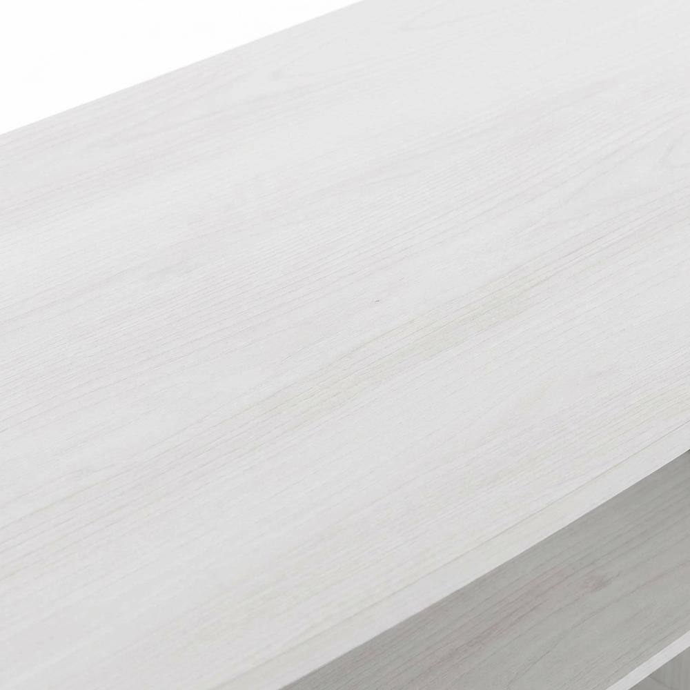 Alt View 1. FurniFact - Stylish White Oak Entertainment Center for TVs Up to 55-In - White Oak/Stainless Steel.