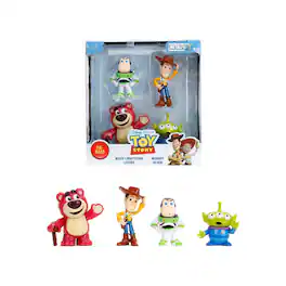 Set of 4 Diecast Figures "Toy Story" "Metalfigs" Series Diecast Models by Jada - Multicolor