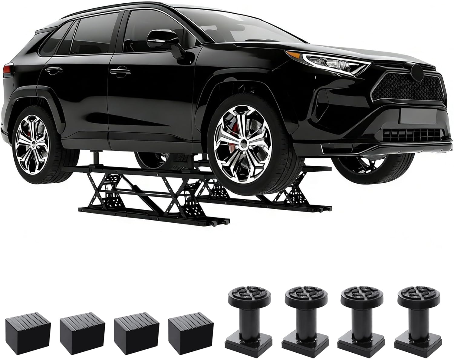Front. Essen Blissed - 5000 LBS Portable Car Lift,Heavy Duty Quick Jack 120V Power Unit,for Cars,SUVs,Light Trucks,Shop Use or Garage,Black.