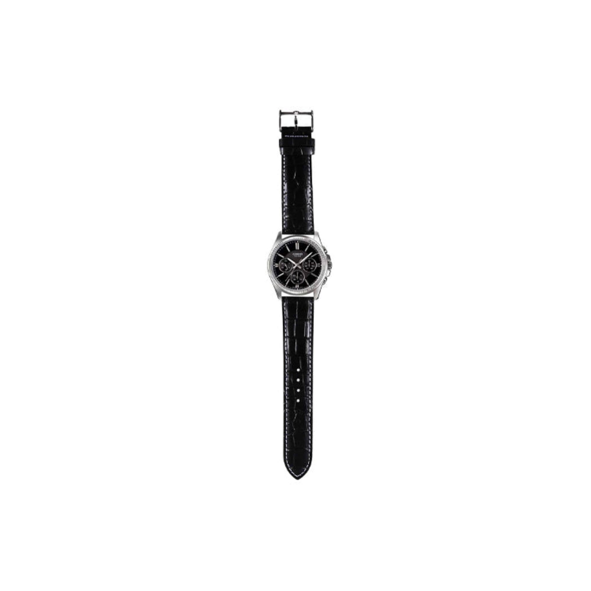 Alt View 2. Casio - Casio Men's Black Dial Leather Classic Multi Function Watch - MTP-1375L-1AV - Black.