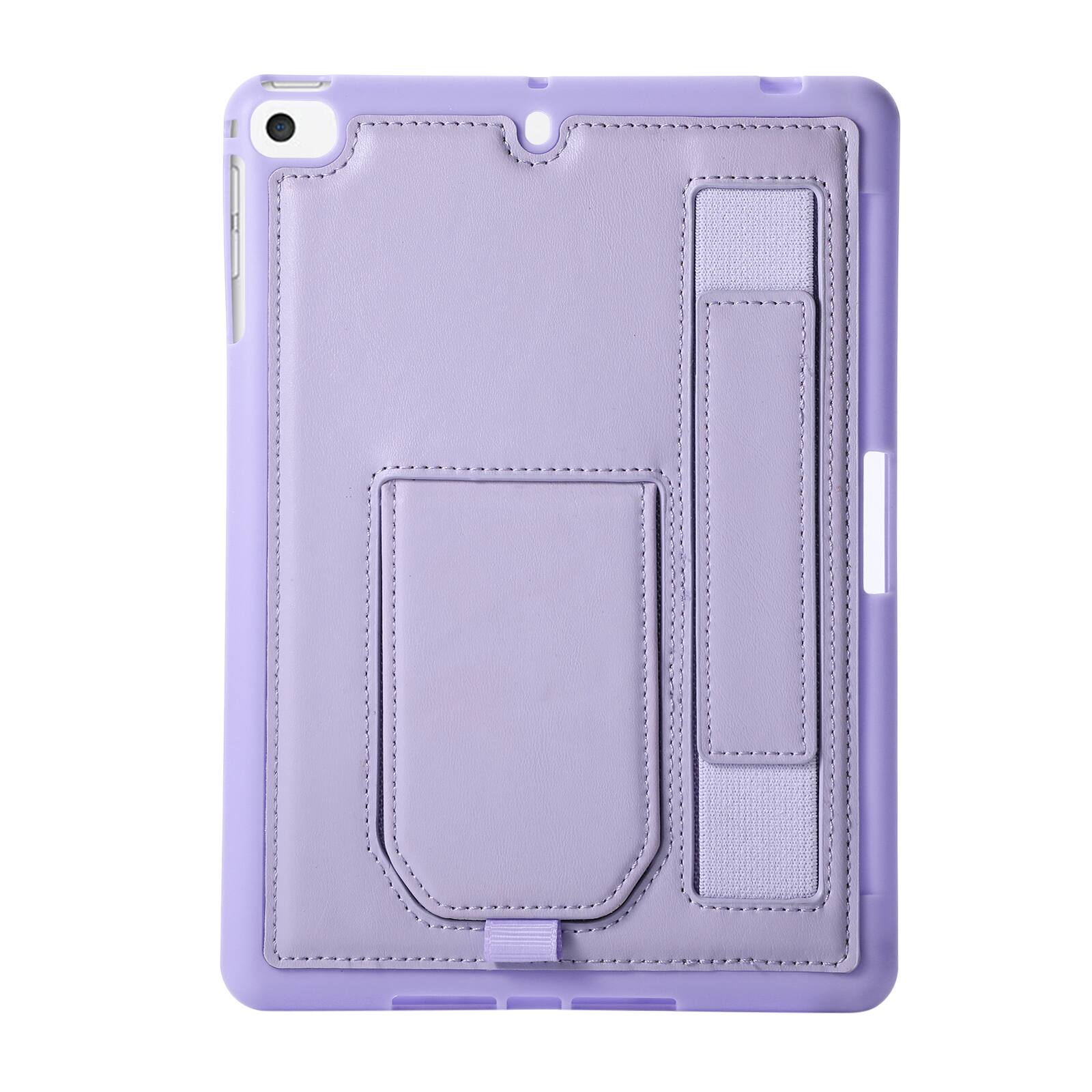 Alt View 2. Dteck - Shockproof Case for Apple iPad mini (5th Generation) 2019 with Hand Strap and Kickstand, PU Leather TPU Protective Cover - Purple.
