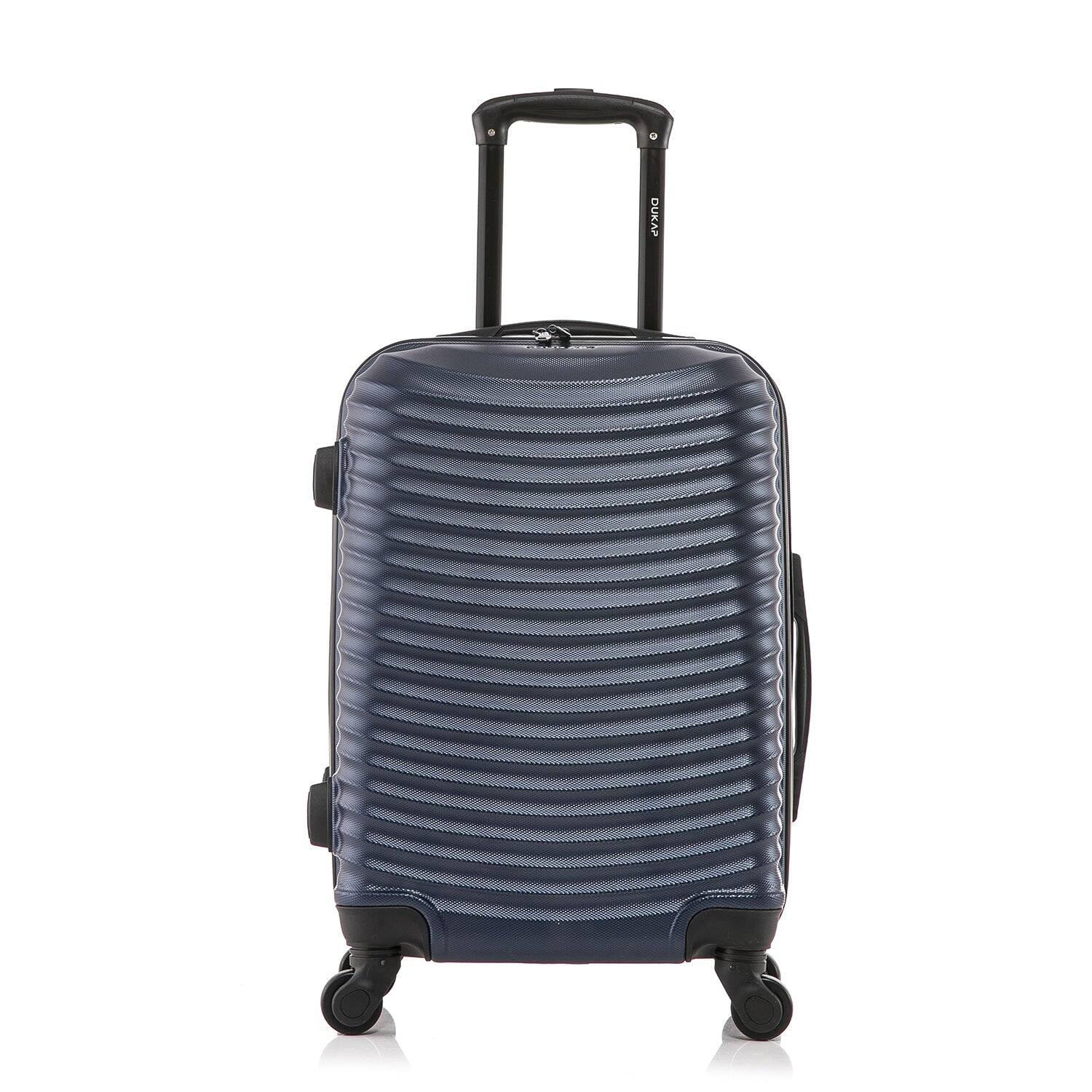 Angle. DUKAP - Adly Lightweight Hardside Spinner Luggage 20" Carry-On - BLUE.