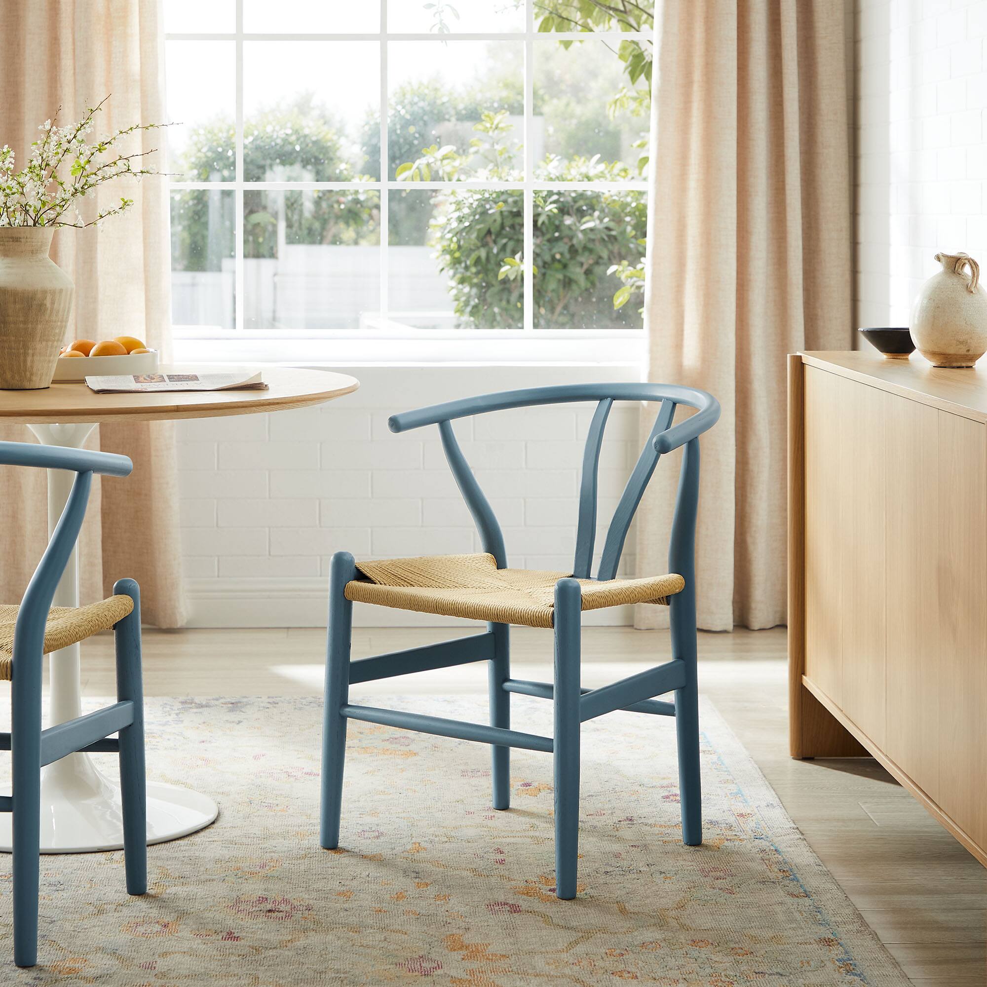Alt View 4. Modway - Amish 29" Wood Dining Chair by Modway - Blue.