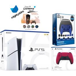 PlayStation 5 Slim Disc with Extra Controller, Pro Gamer Starter Kit and MightySkins Decal Voucher - PlayStation 5