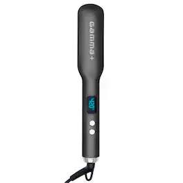 Gamma+ - Ceramic Hot Brush with Cool Touch Technology Reduces Frizz, Static, and Straightens Hair - Black