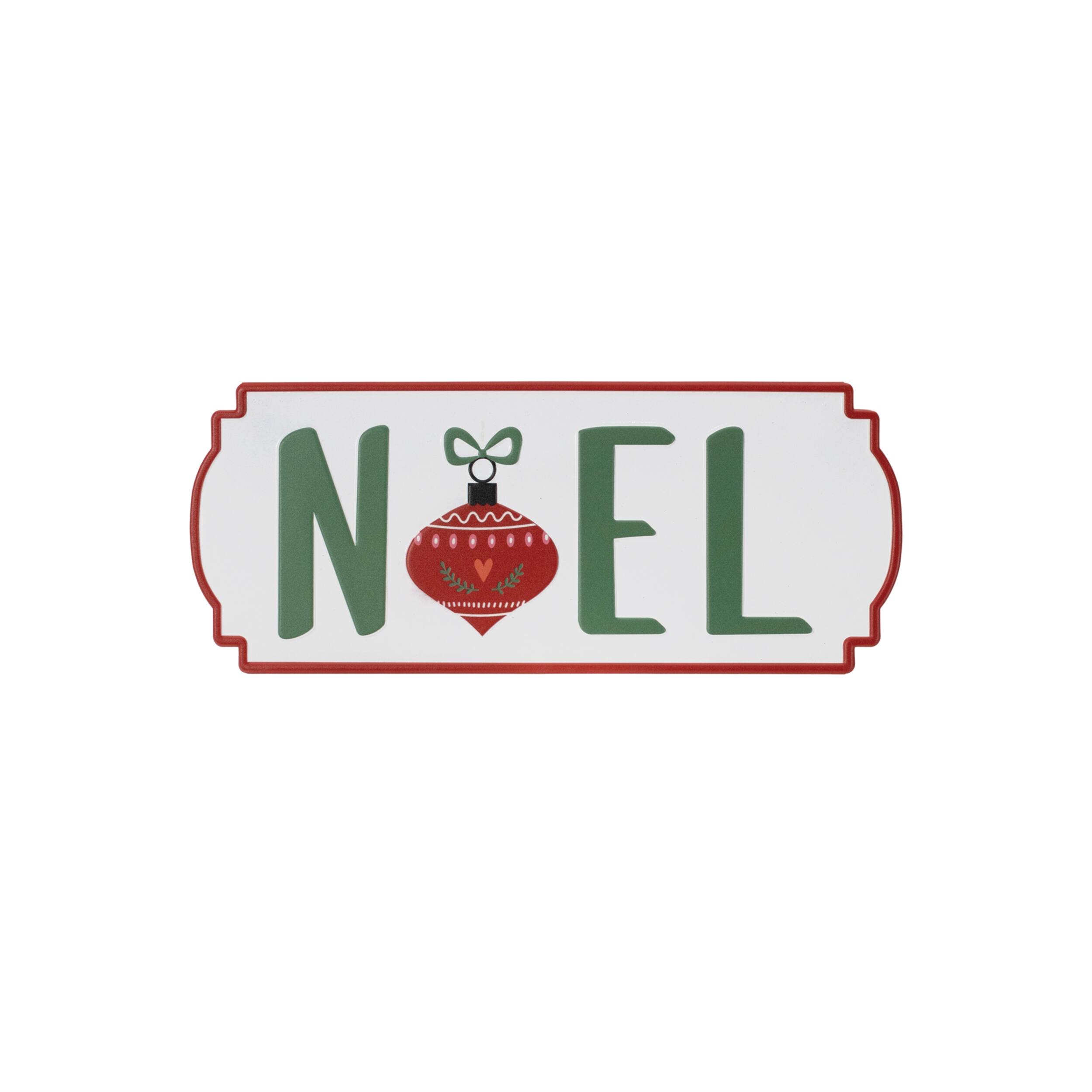 Back. BreeBe - Metal Holiday Sentiment Plaque (Set of 3) - White, Red, Green.