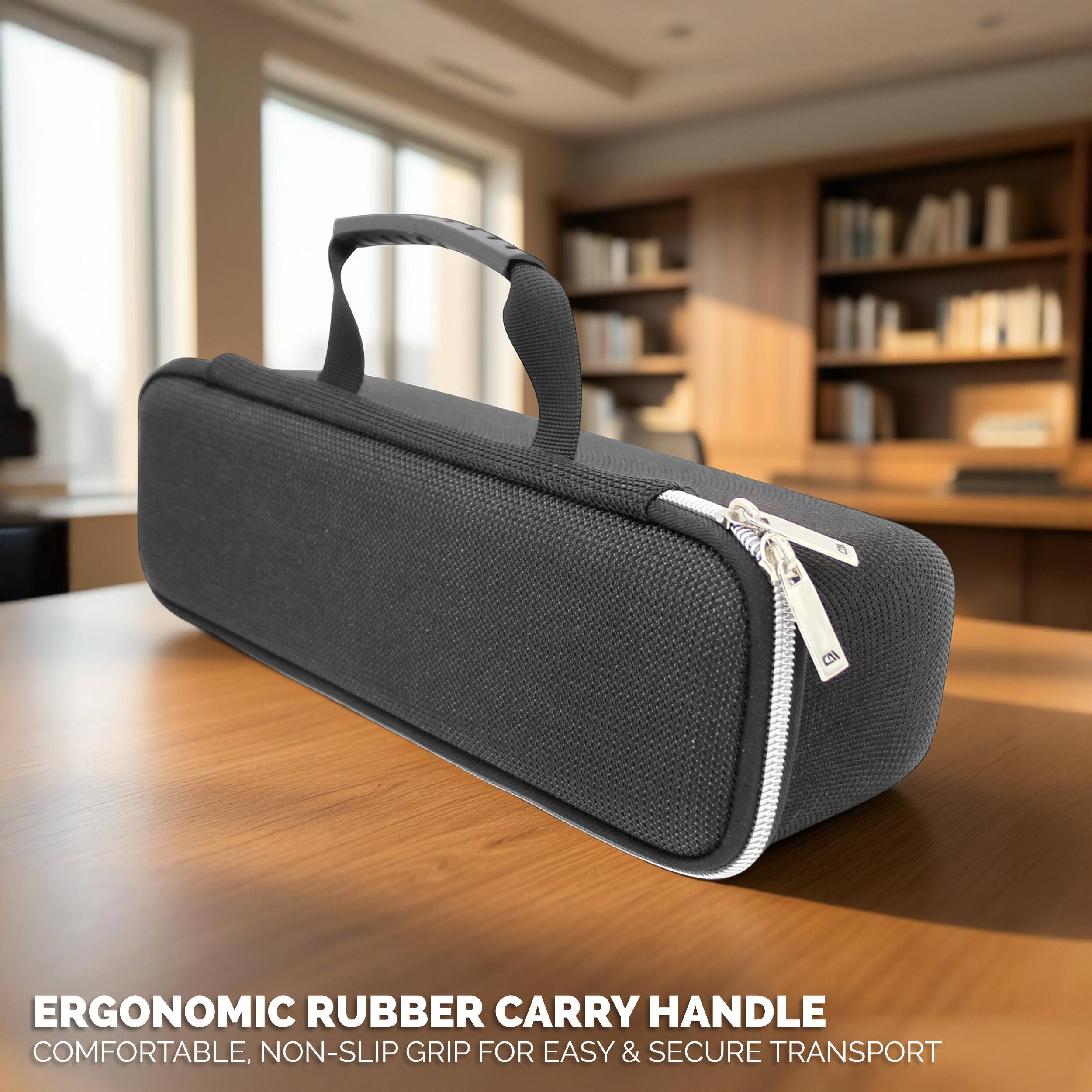 ERGONOMIC RUBBER CARRY HANDLE  
COMFORTABLE, NON-SLIP GRIP FOR EASY & SECURE TRANSPORT