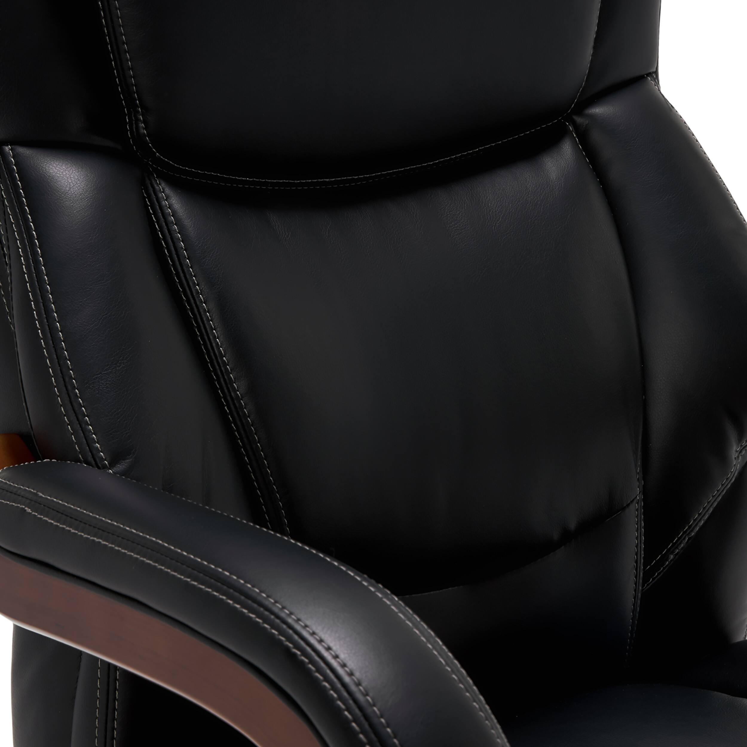Alt View 12. La-Z-Boy - Big & Tall Executive Office Chair with Lumbar Support Leather Ergonomic Reclining Office Chair with Padded Arms - Jet Black/Mahogany.