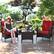 Alt View 4. Costway - 3 PCS Patio Wicker Rattan Furniture Set Coffee Table & 2 Rattan Chair W/Cushions - Red.