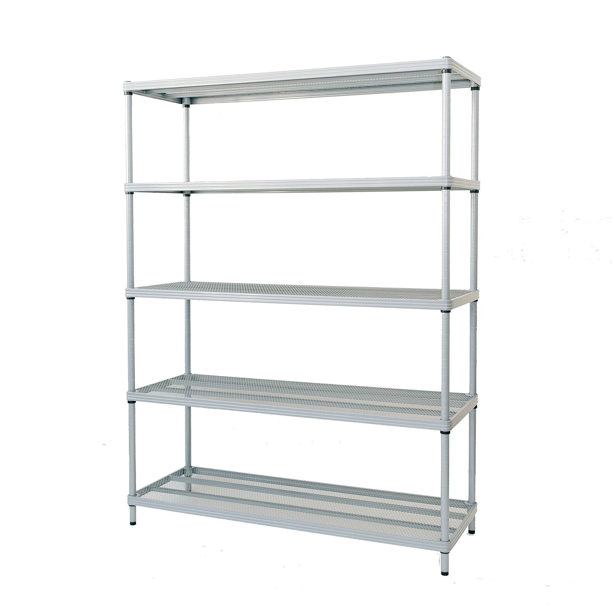Alt View 8. Design Ideas - Design Ideas MeshWorks 5 Tier Full-Size Metal Storage Shelving Unit Rack, Silver - Silver.