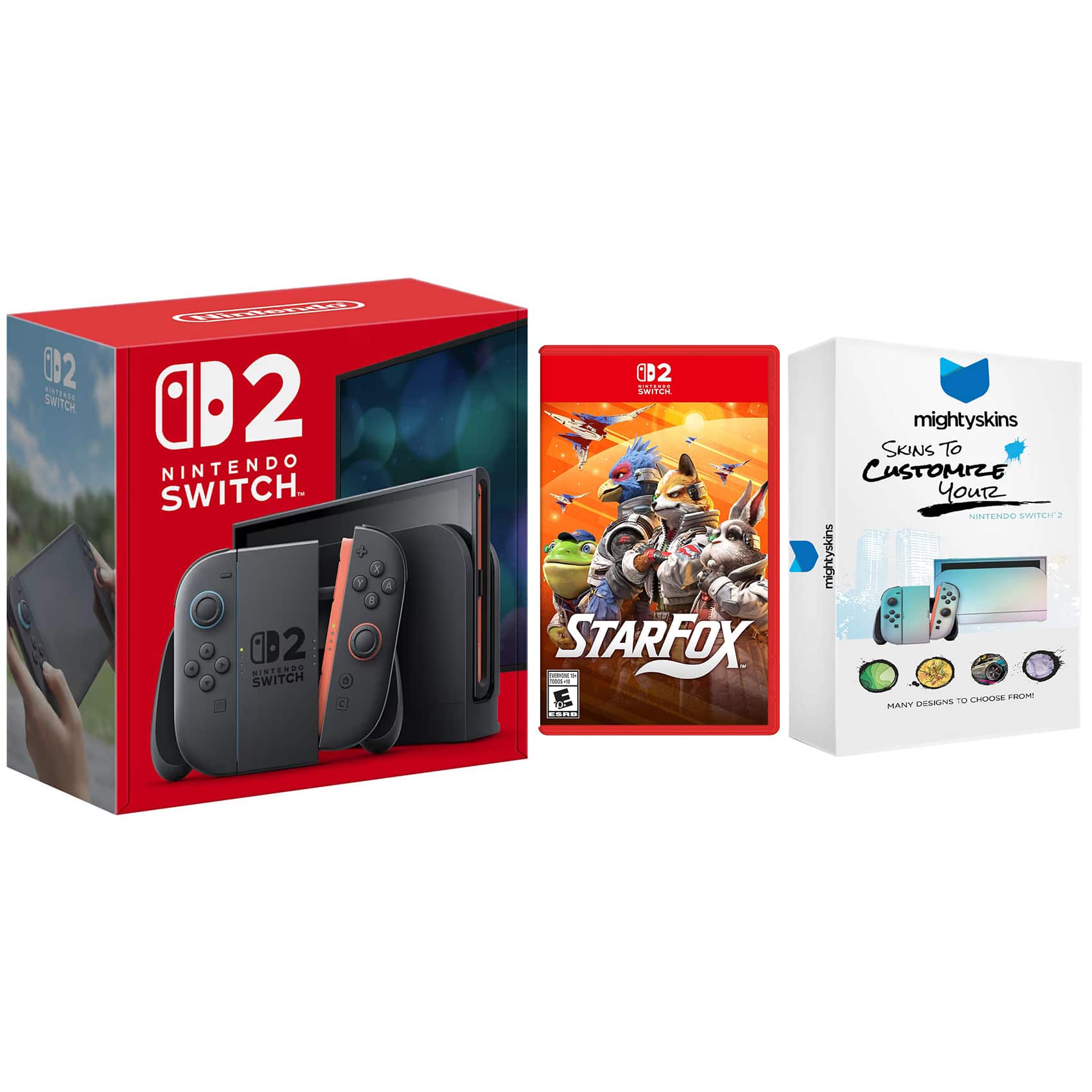 Switch 2 Console with Star Fox Game and MightySkins Code Bundle