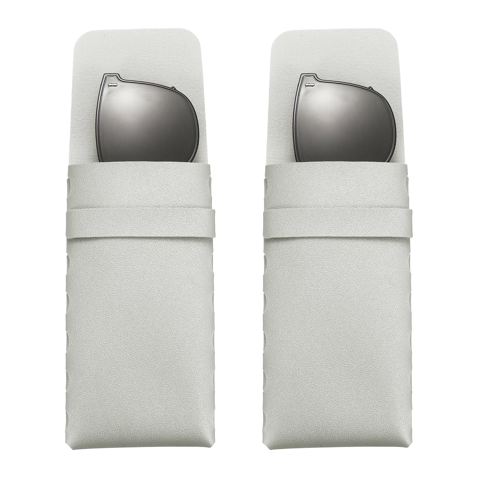 Unique Bargains - 2pcs Soft Glasses Case Leather Flap Closure Pouch for Eyewear Travel Sport Work - Silver price history on PriceWatchPro
