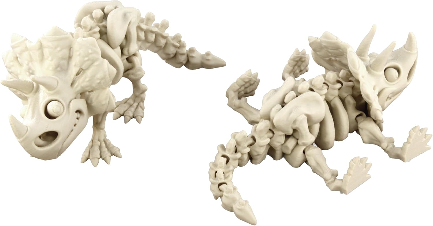Alt View 3. JuzToys - 5PCS 3D Printed Dinosaur Skeletons T-Rex Triceratops Stegosaurus Velociraptor Spinosaurus Dragon Toys White by PowerTRC - White.