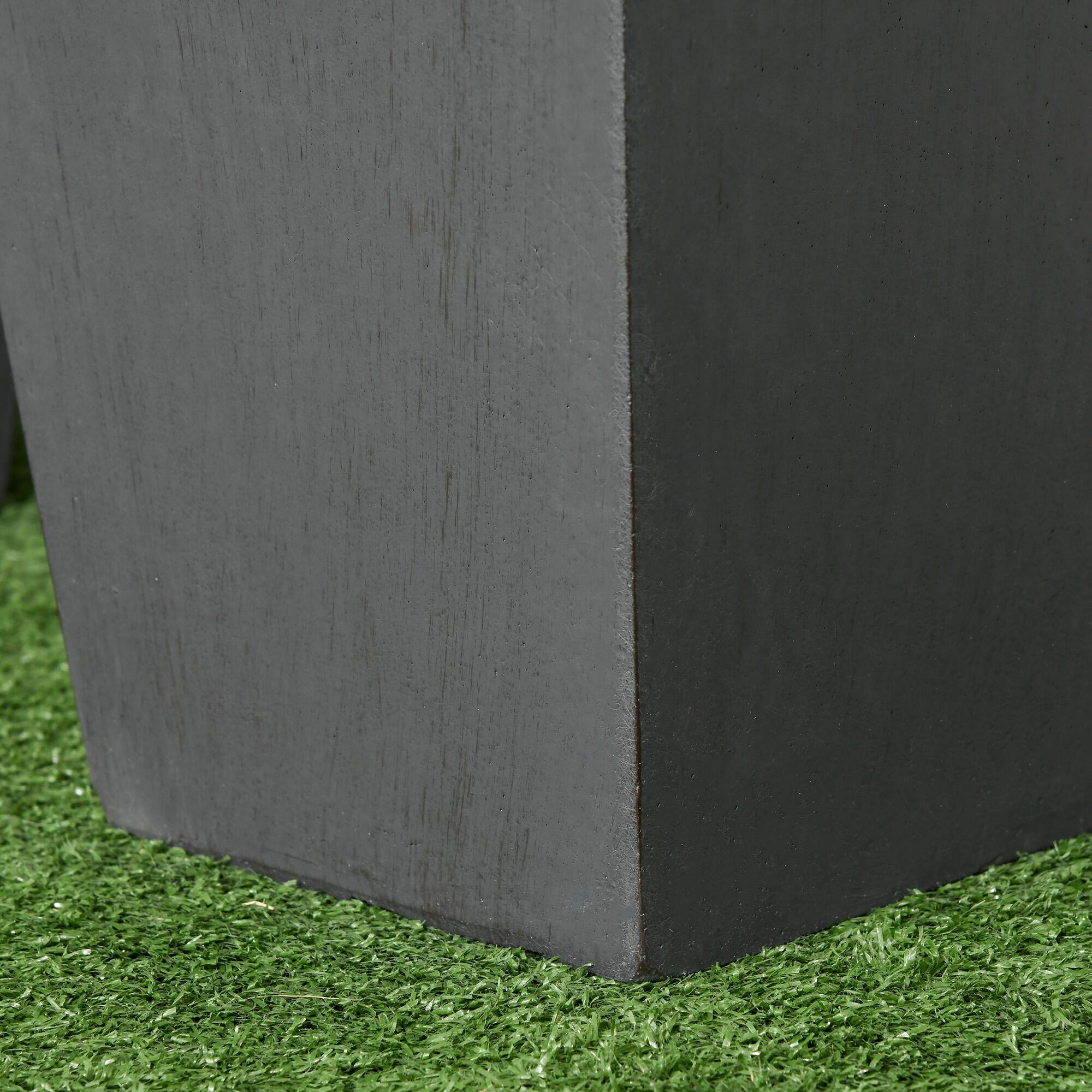 Alt View 7. Outsunny - 2-Pack Outdoor Planter Set, Flower Pots with Drainage Holes, Durable & Stackable Plant Pot, 22in & 18in - Gray.