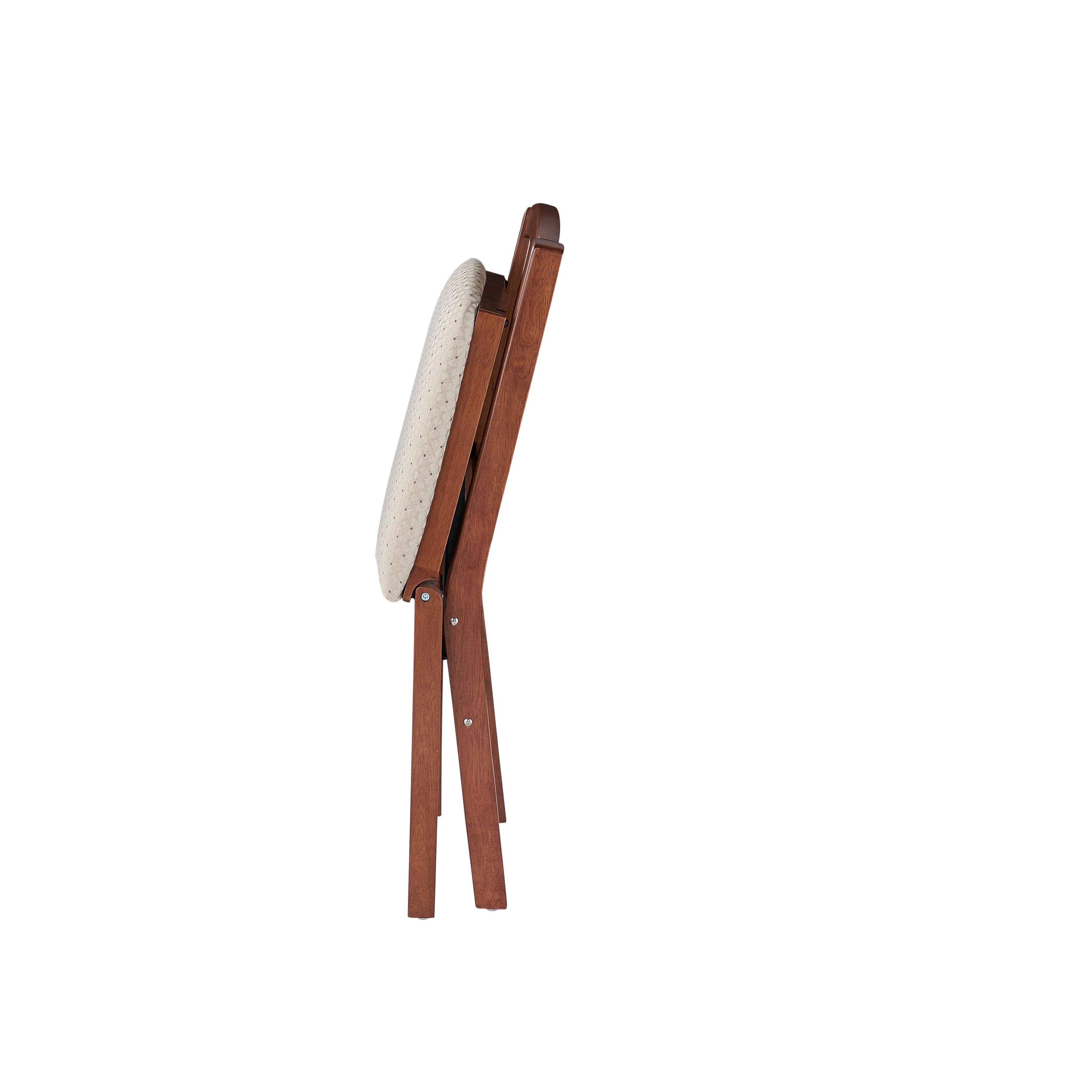 Alt View 8. Stakmore - Stakmore Mission Fusion Folding Chair, Cherry Frame with Blush Fabric (Set of 2) - Brown.