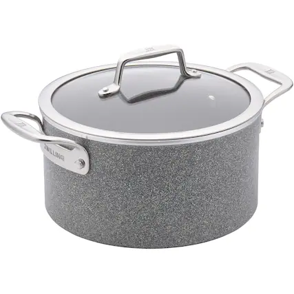 Front. ZWILLING - ZWILLING Vitale 6-qt Aluminum Nonstick Dutch Oven with Lid - Gray.