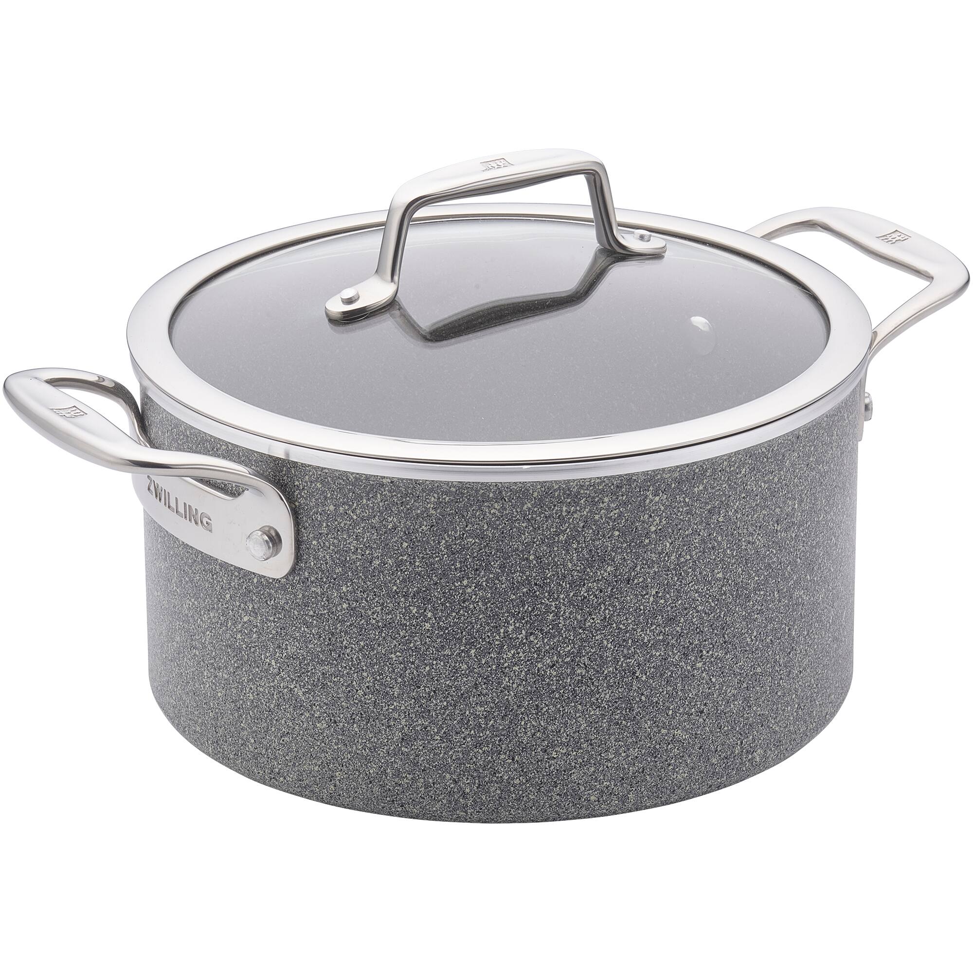 Front. ZWILLING - ZWILLING Vitale 6-qt Aluminum Nonstick Dutch Oven with Lid - Gray.