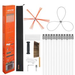 VEVOR - 39 ft Extendable Chimney Cleaning Kit with Dual Brush Heads and Replaceable Bristles, Suitable for Square