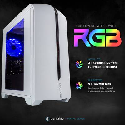 Periphio Warp Gaming PC Desktop AMD Ryzen CPU, Vega Graphics