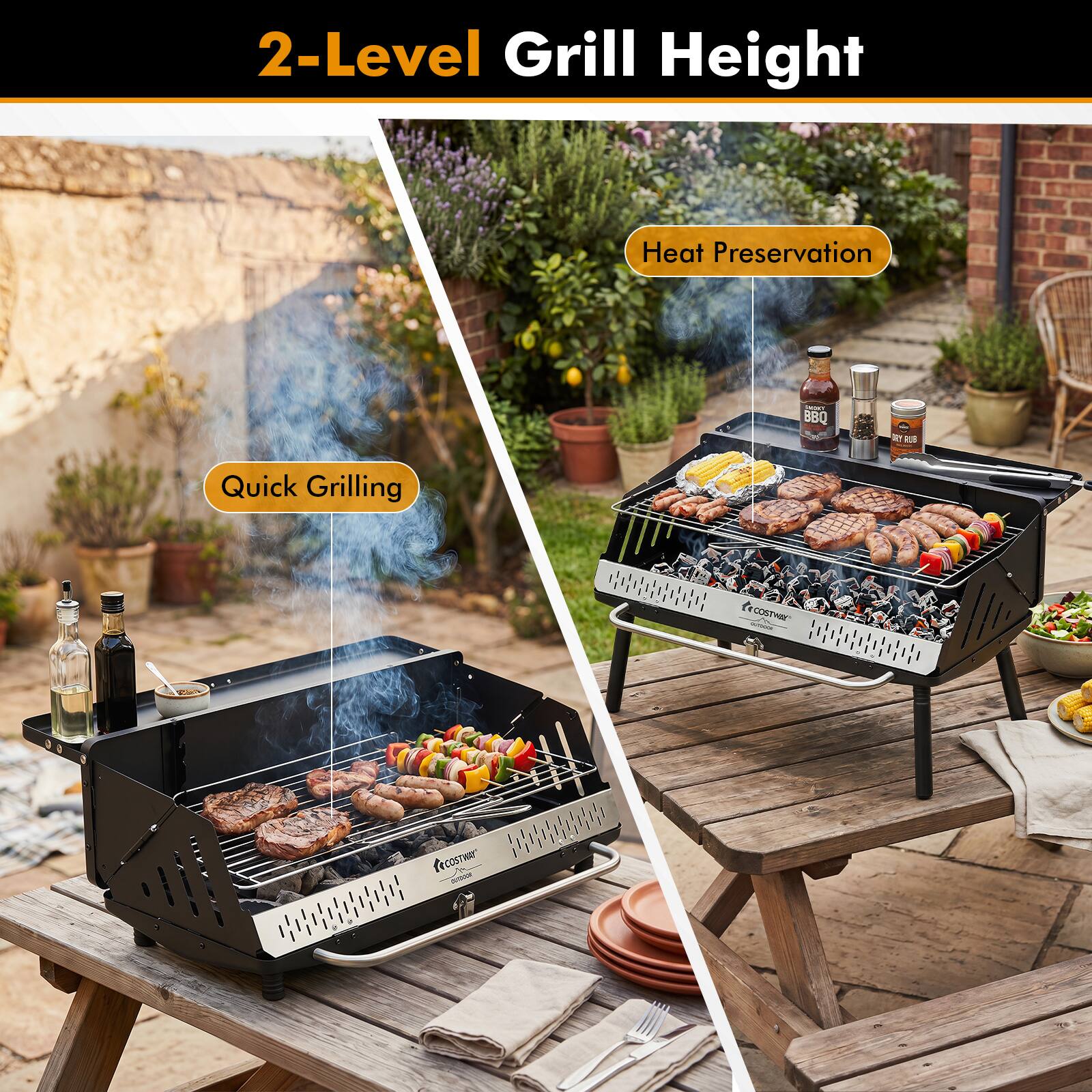 2-Level Grill Height Heat Preservation BBQ DY K Quick Grilling CECOSTY fecoster