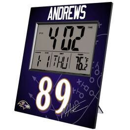 Keyscaper - Mark Andrews Baltimore Ravens Digital Desk & Wall Clock - Multicolor