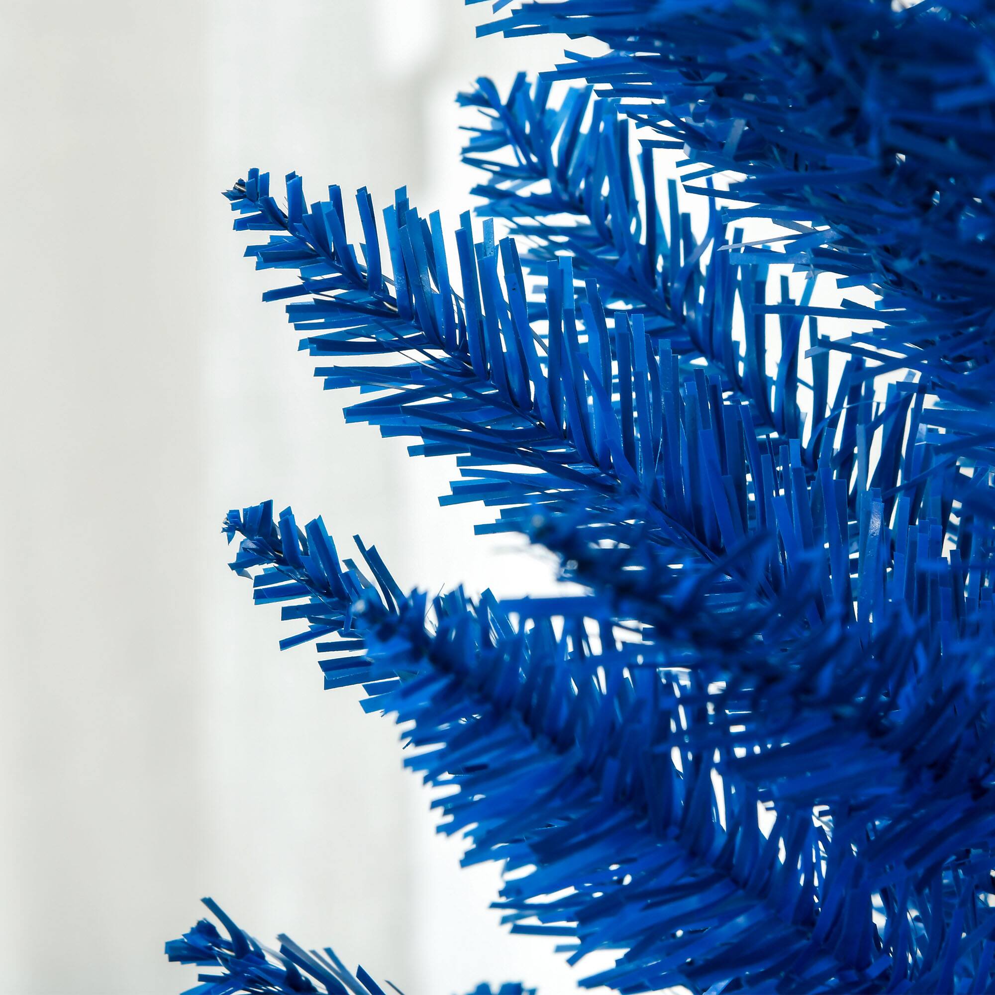 Alt View 8. Homcom - Artificial Pencil Christmas Tree, Slim Xmas Tree with 390 Realistic Branch Tips and Plastic Stand - blue.