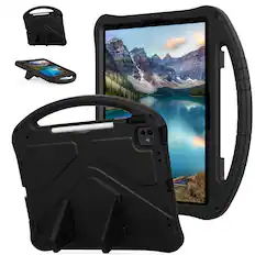 Front. Dteck - For iPad Air 13'' (M4)2026/(M3)2025/ (M2)2024 & iPad Pro 13'' (M5) 2025/(M4) 2024 Shockproof EVA Handle Stand Kids Case - Black.