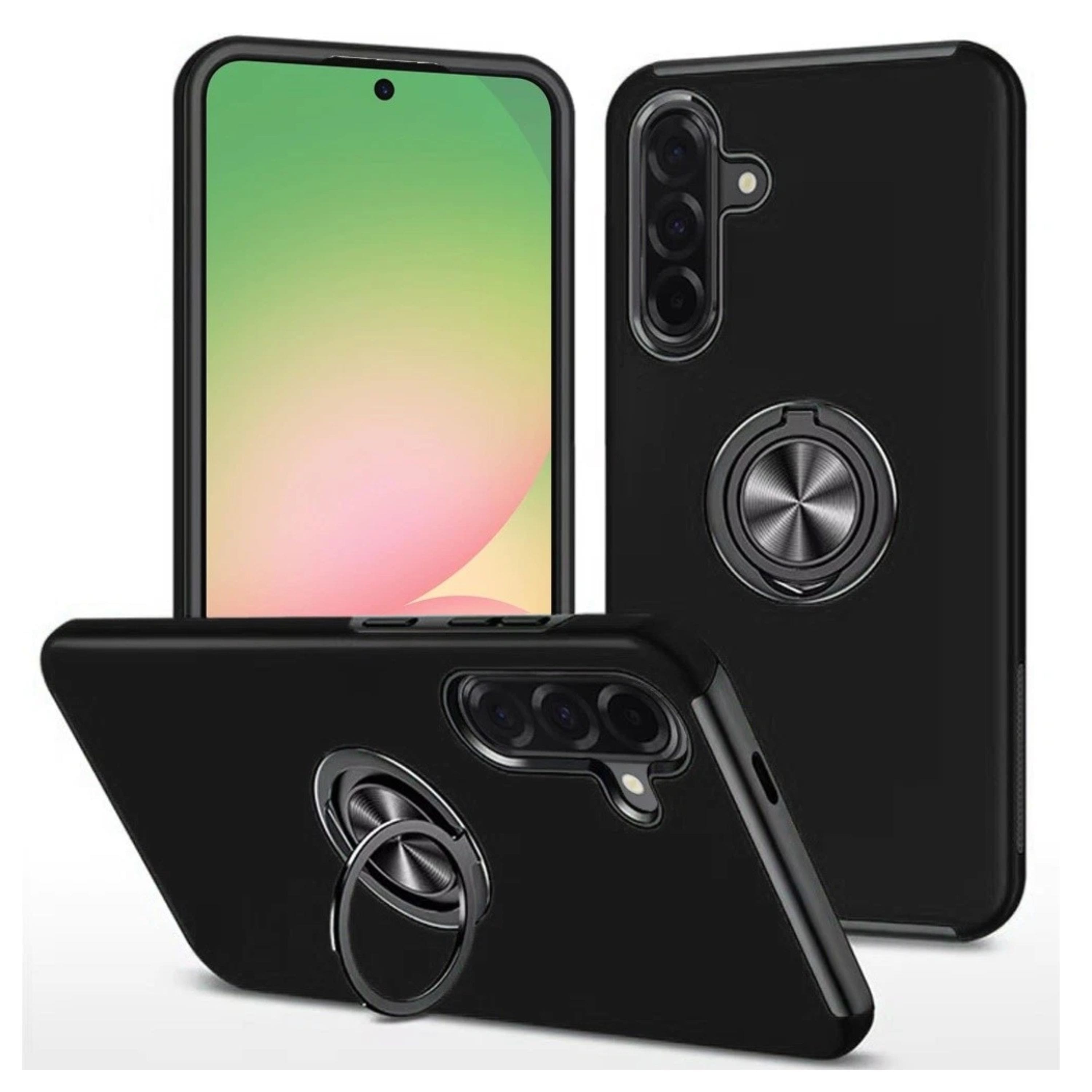 Kitcheniva - Rubber Dual Layer Magnetic Ring Stand Phone Case With Tempered Glass For Samsung Galaxy A57 5G - Black price history on PriceWatchPro