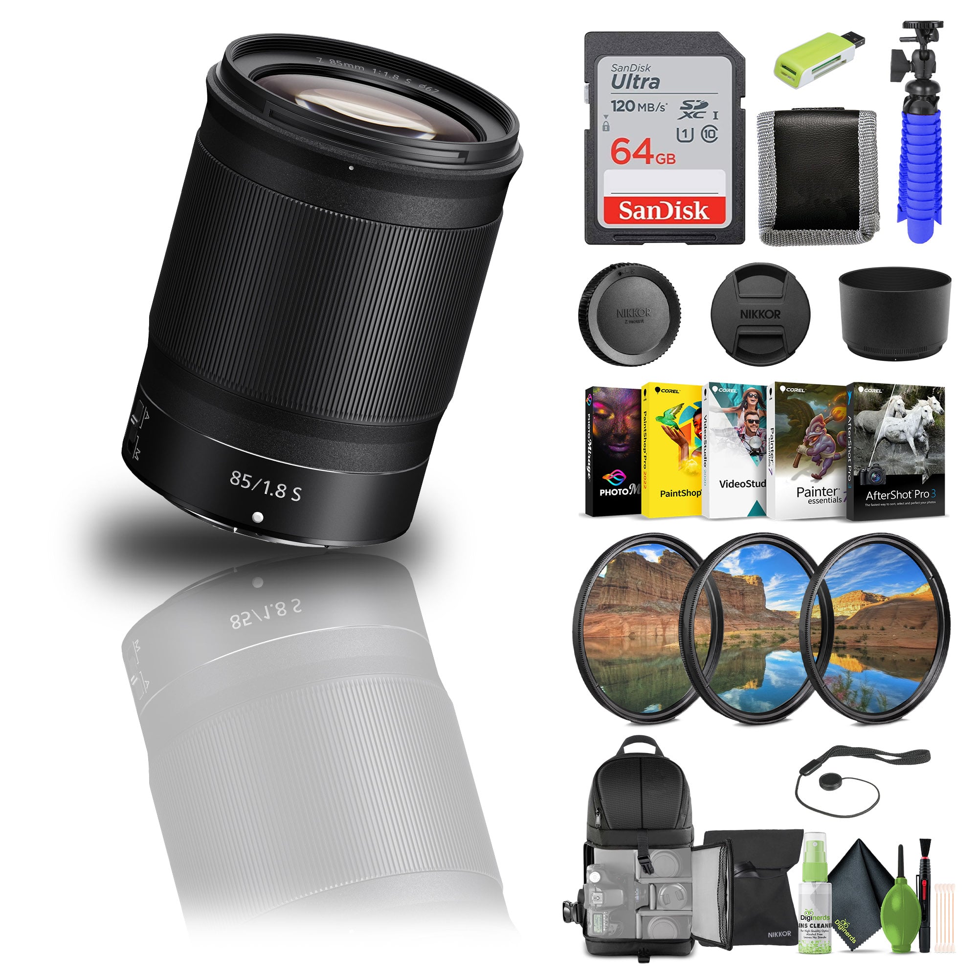 NIKKOR Z 85mm f/1.8 S Telephoto Lens for Nikon Z Cameras (20090) + 64GB Memory Card - Bundle (International Version)