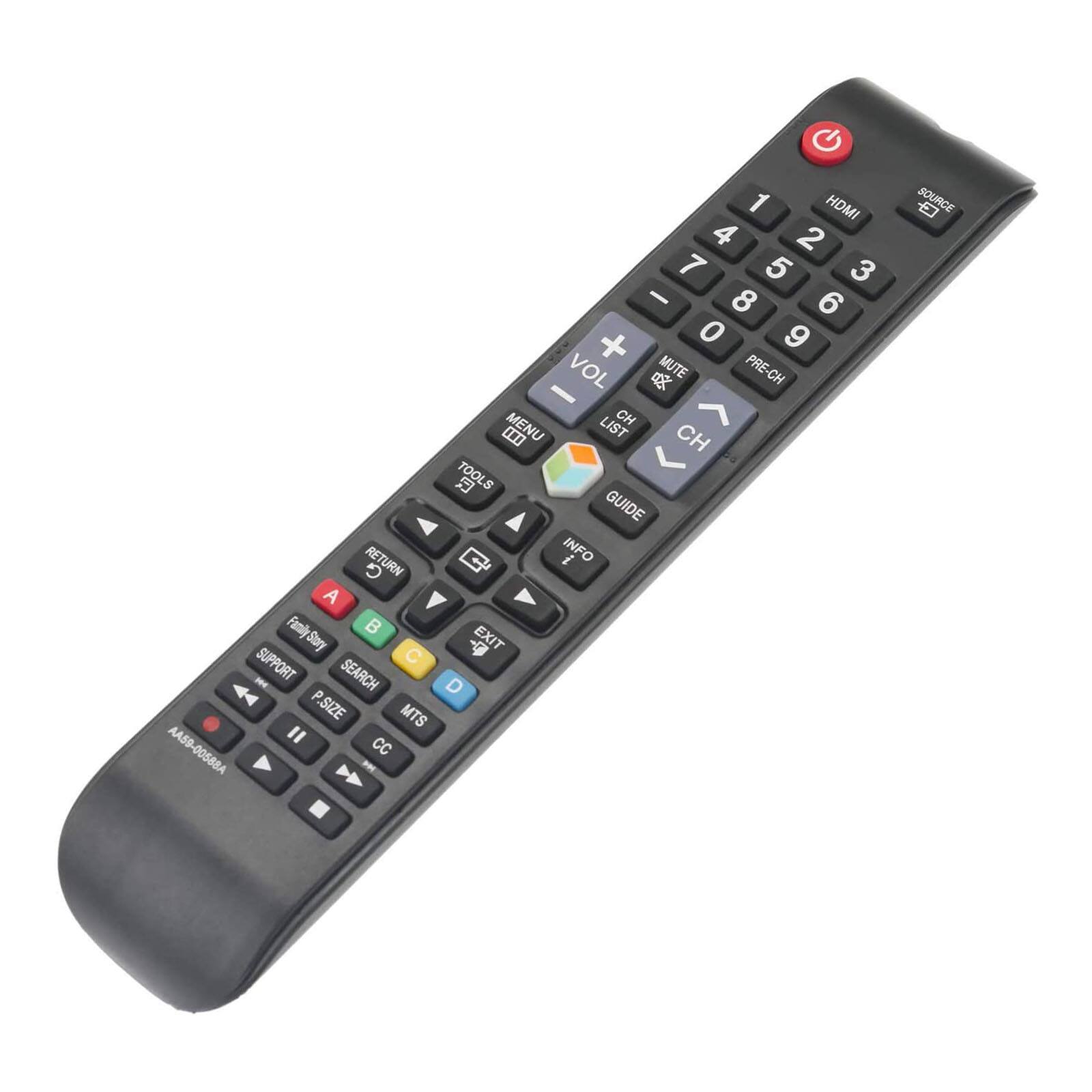 1 HDMI 4 2 7 5 3 - 8 6 + 0 9 VOL MUTE PRE-CH CH - MENU LIST CH TOOLS GUIDE RETURN INFO G A FamilyStor Story EXIT SUPPORT C SEARCH D P.SIZE MTS " CC AA59-00588A SOURCE