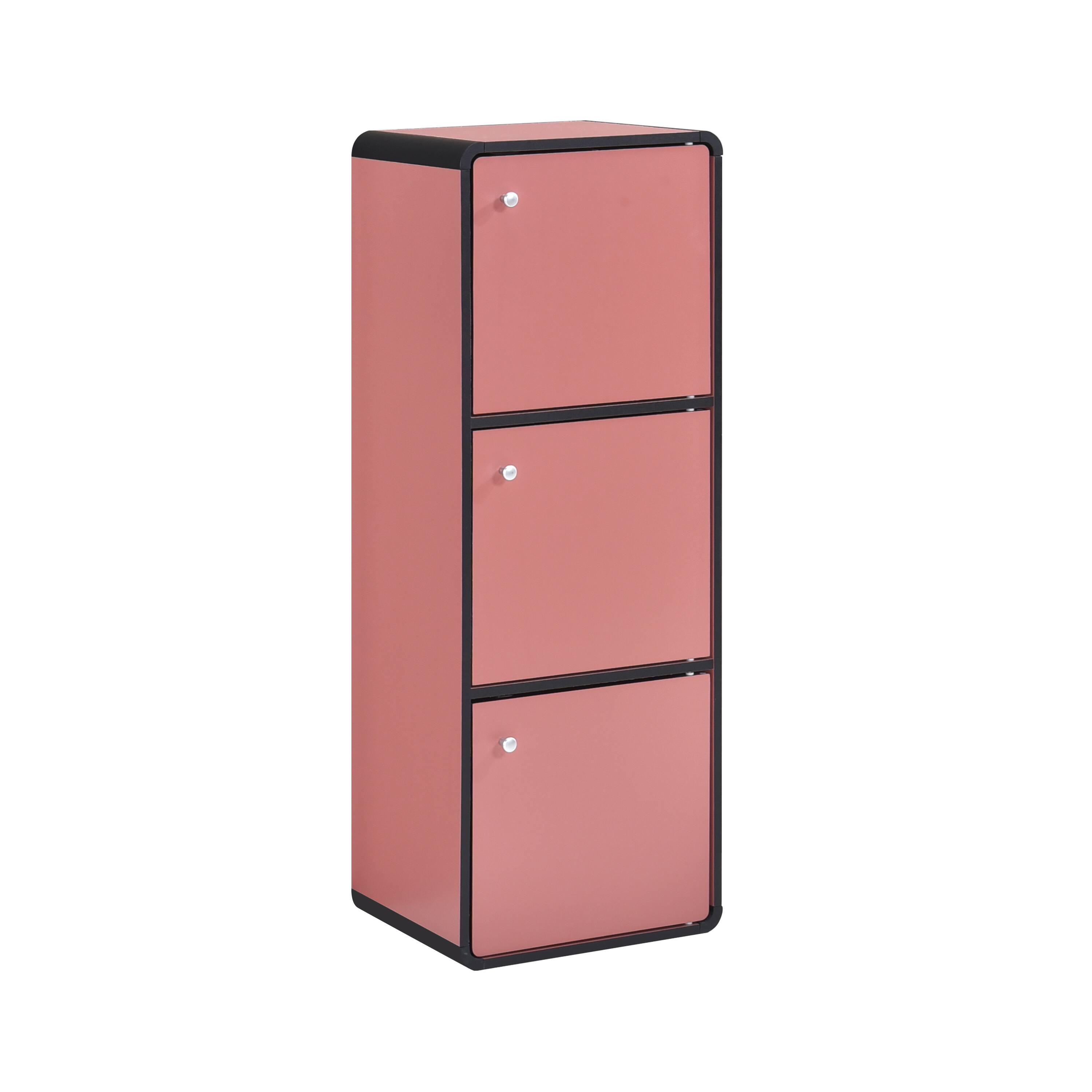 Kings Brand Furniture - Dothan Wood 3-Cubed Closed Bookcase - Storage Shelf Organizer Bookshelf - Red price history on PriceWatchPro