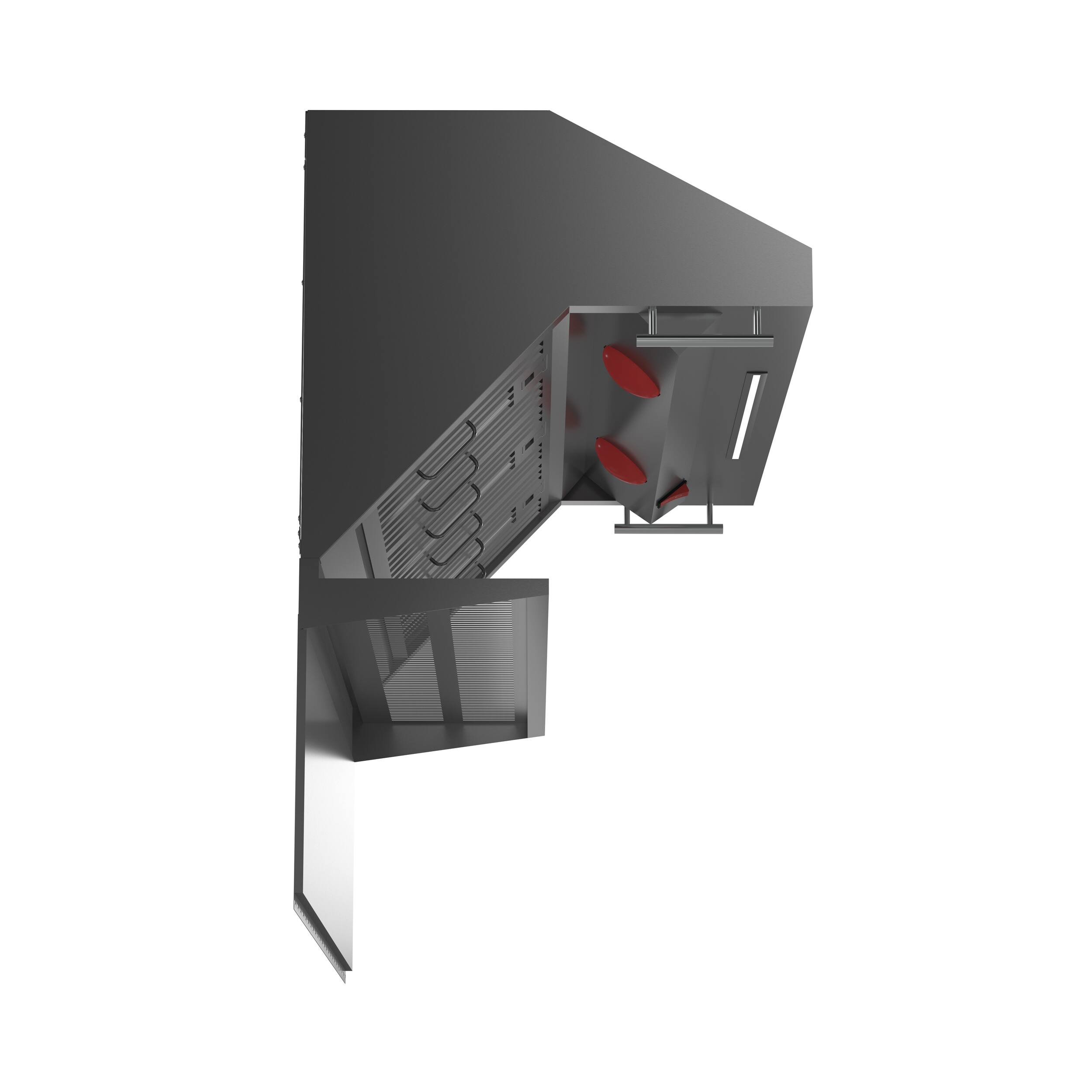 Left. Forno Appliances - Savona 48" Wall Mount Range Hood With Baffle Filter - Silver.