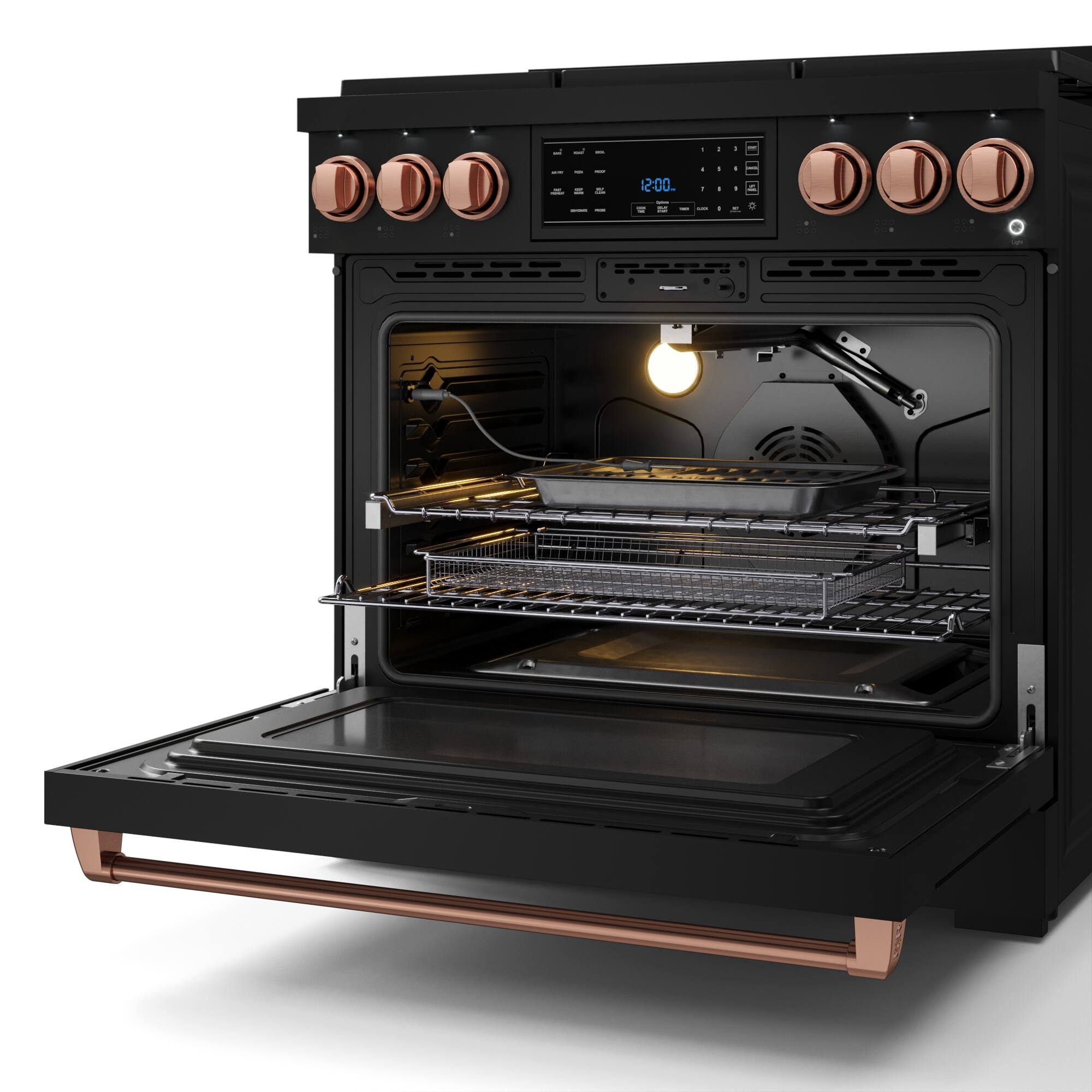 Alt View 12. Thor Kitchen - Gordon Ramsay Series by Thor Kitchen 6.0 Cu. Ft Freestanding Gas Range with Rose Gold Hardware - Black.