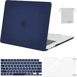 mosiso - Hard Shell Case Kit for MacBook Air 15 inch A3448 A3241 A3114 A2941 M5 M4 M3 M2 - Navy Blue