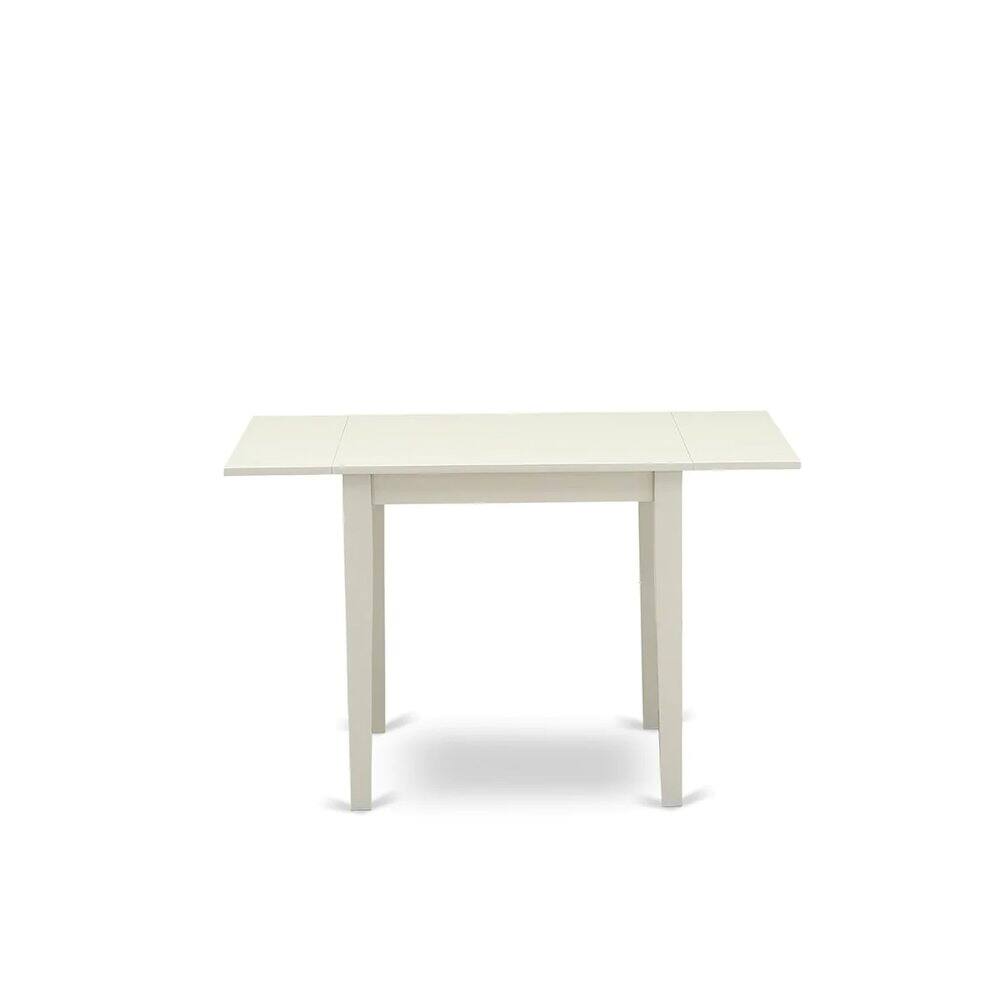 Angle. East West Furniture - Dining Room Set Linen White - Brown.