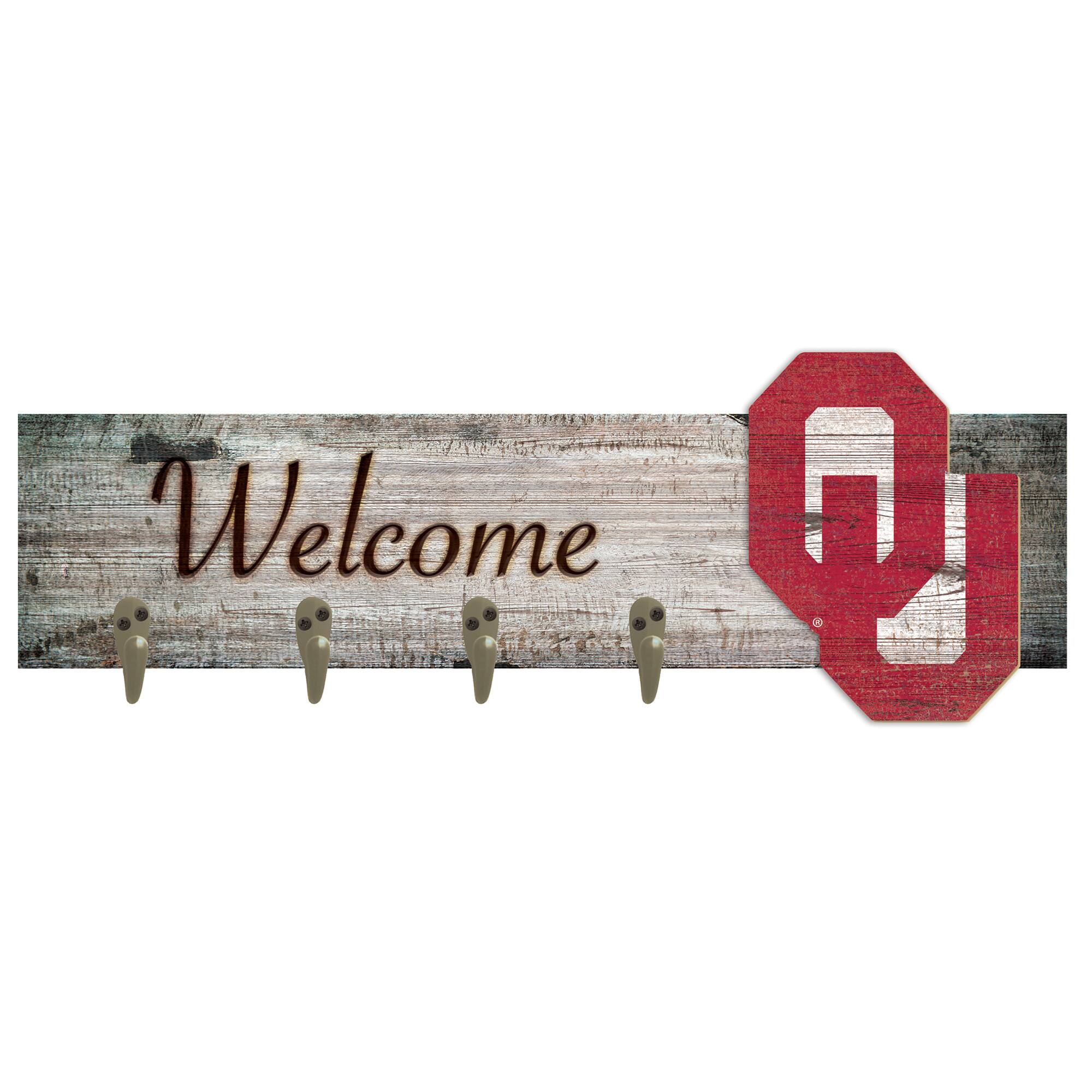 Oklahoma Sooners 24" x 6" Mounted Coat Hanger