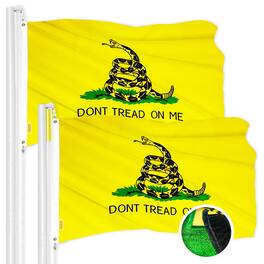 G128 - Gadsden Don't Tread on Me Flag 2x3 ft 2-Pack Embroidered Polyester - Assorted Colors