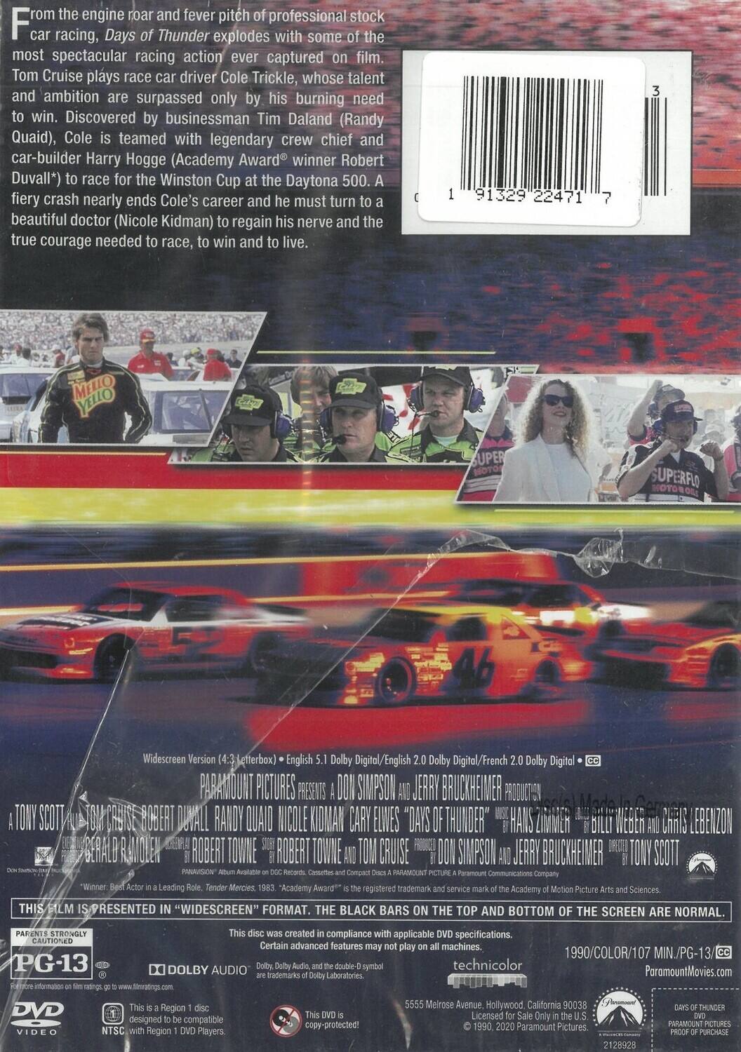 Alt View 1. Days of Thunder   - DVD.