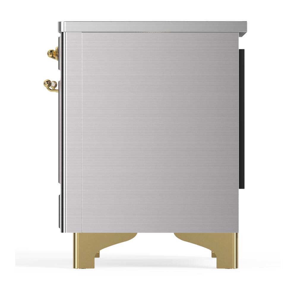 Alt View 9. ILVE - ILVE Majestic III Series 36 in. Induction Range with 6 Induction Elements (Brass Trim) - Stainless Steel.