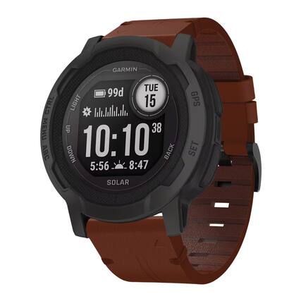 GARMIN TUE 99d CTRL LIGHT 15 GPS MENU UP 38 ABC DOWN 10:10" BACK SET 5:56 8:47 SOLAR