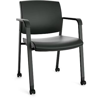 Front. Workplace 2.0 - Workplace2.0 Health™ Esler Polyurethane Guest Chair, Black (WP62576) - Black.