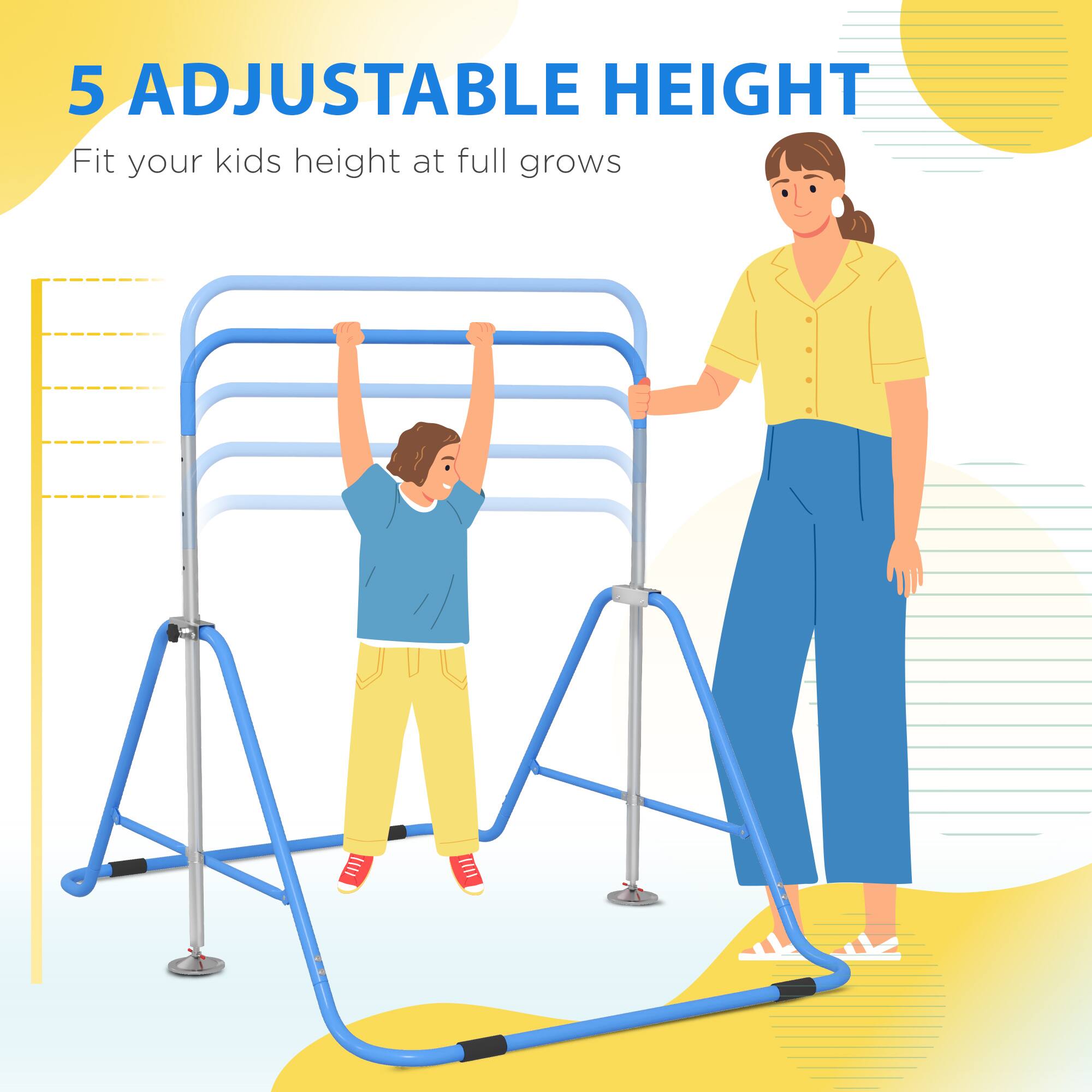 5 Adjustable Height  
Fit your kids height at full grows