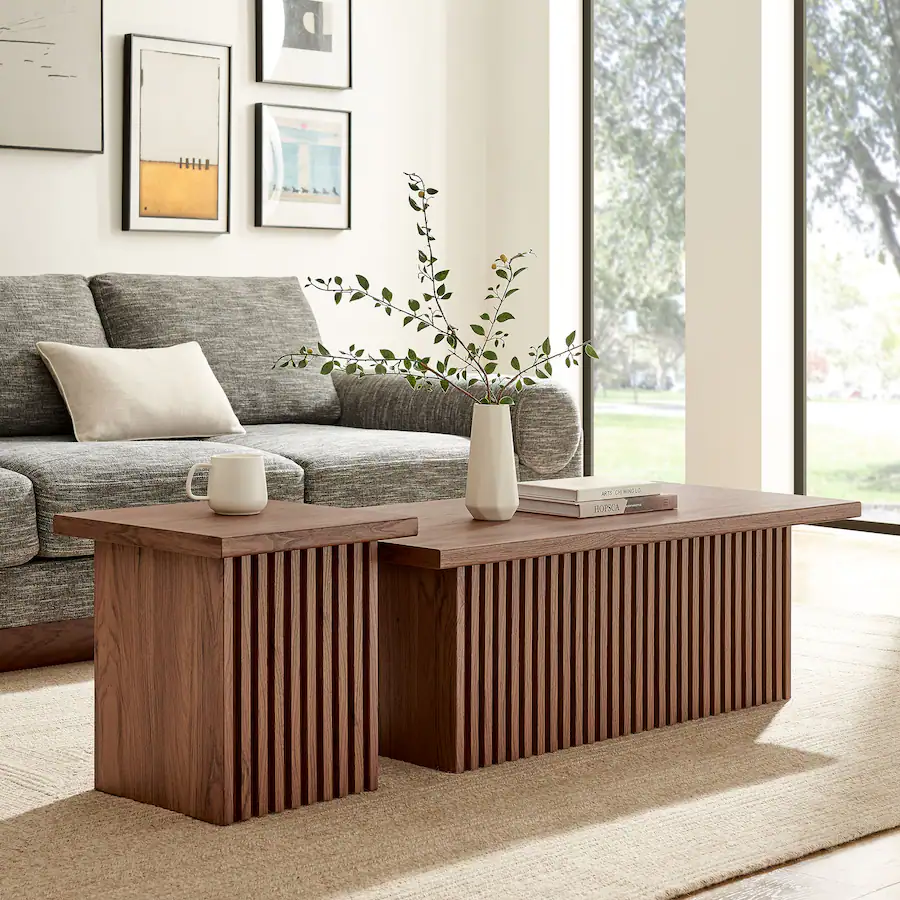 Modway Tables Render Nesting Coffee Tables Set of 2 by Modway Walnut EEI-6970-WAL ...